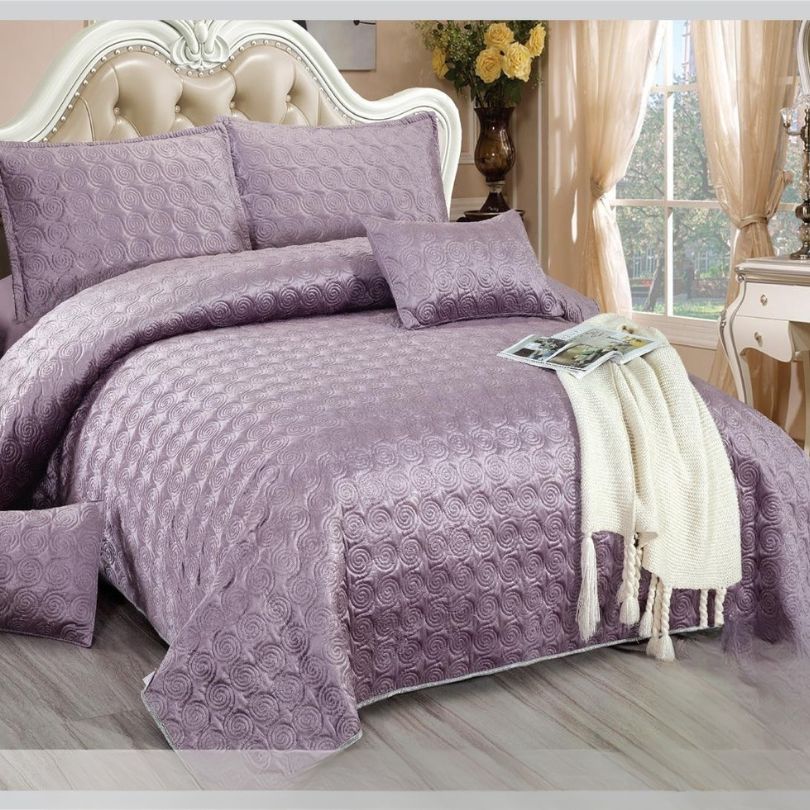 Cuvertura de Pat Catifea – 5 Piese pentru Eleganta si Confort | COD 0029-CF