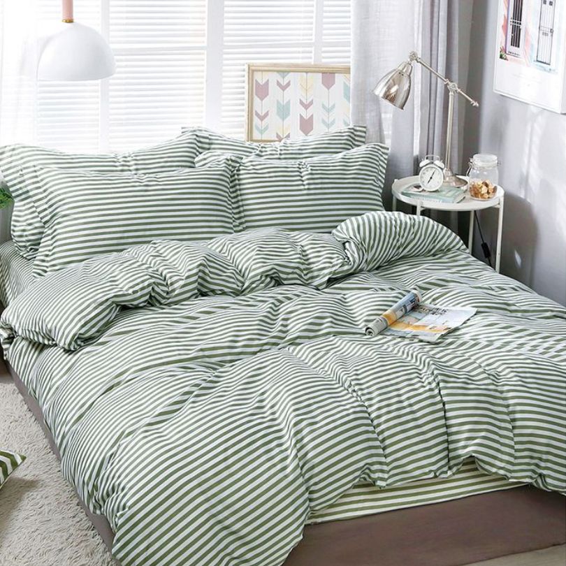 Lenjerie de Pat Bumbac Satinat cu Elastic – 4 Piese | Confort si Eleganta | COD 1248 - S