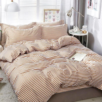 Lenjerie de Pat Bumbac Satinat cu Elastic – 4 Piese | Confort si Eleganta | COD 1249 - S