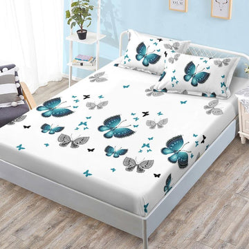 Husa de Pat din Bumbac Finet – Set 3 Piese pentru Confort si Eleganta | COD 1076-S