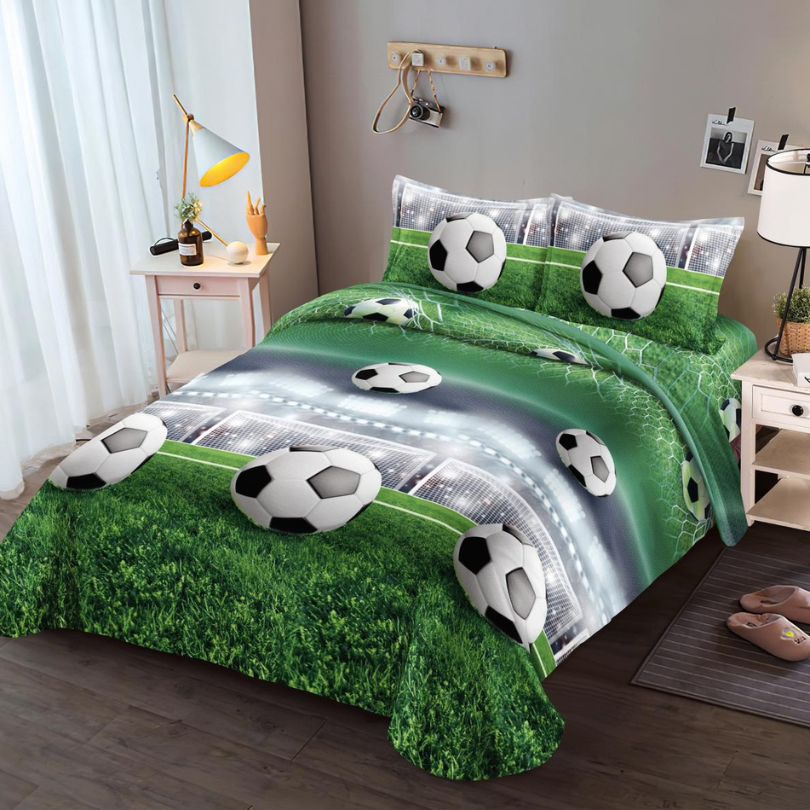 Lenjerie de Pat cu Elastic 1 Persoana din Bumbac Satinat 3D – 4 Piese | Confort Premium si Design Inovator | COD 1339-S