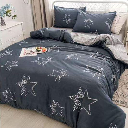 Set lenjerie de pat bumbac satinat 4 piese – Design rafinat și textura delicata, Cod 0903-S