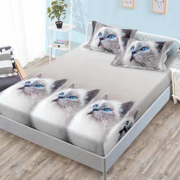 Husa de Pat din Bumbac Finet – Set 3 Piese pentru Confort si Eleganta | COD 1082-S