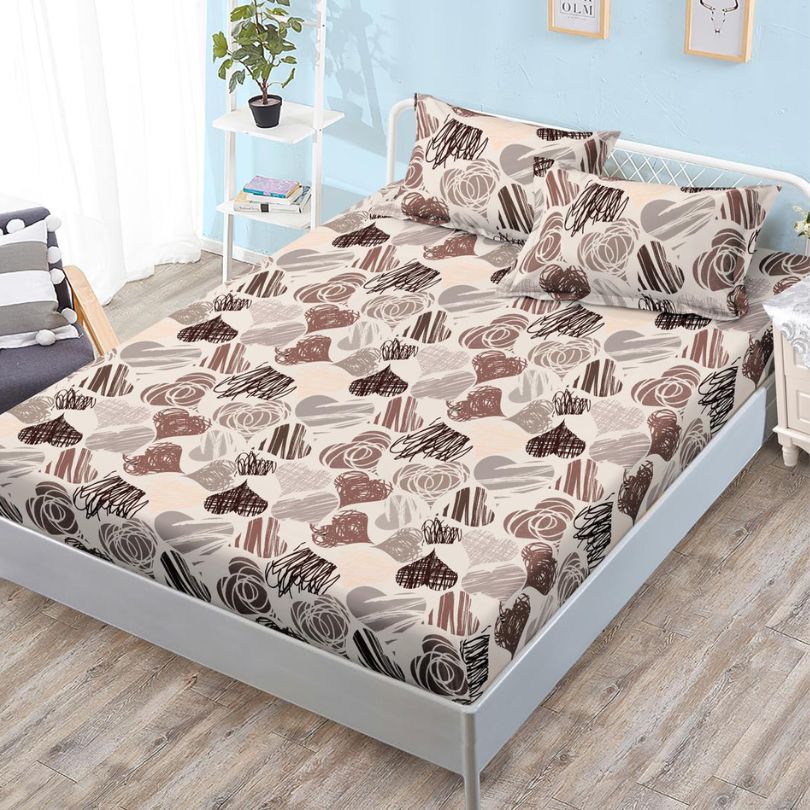 Husa de Pat din Bumbac Finet – Set 3 Piese pentru Confort si Eleganta | COD 1081-S