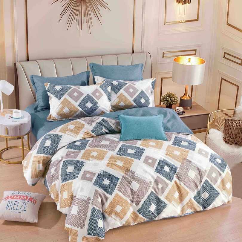 Lenjerie de Pat din Bumbac Finet cu Elastic – 6 Piese | Confort si Eleganta | COD 1302-J