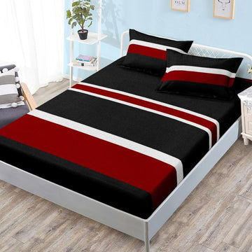 Husa de Pat din Bumbac Finet – Set 3 Piese pentru Confort si Eleganta | COD 1085-S