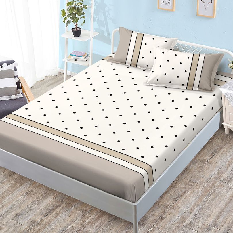 Husa de Pat din Bumbac Finet – Set 3 Piese pentru Confort si Eleganta | COD 1090-S