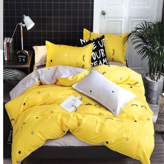 Set lenjerie de pat bumbac satinat 4 piese – Design rafinat și textura delicata, Cod 0891-S