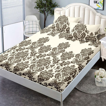 Husa de Pat din Bumbac Finet – Set 3 Piese pentru Confort si Eleganta | COD 1094-S