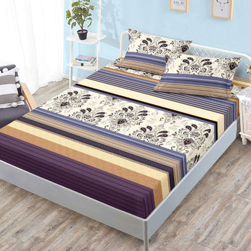 Husa de Pat din Bumbac Finet – Set 3 Piese pentru Confort si Eleganta | COD 1098-S