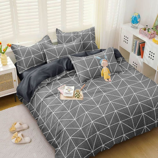 Set lenjerie de pat bumbac satinat 4 piese – Design rafinat și textura delicata, Cod 0925-S