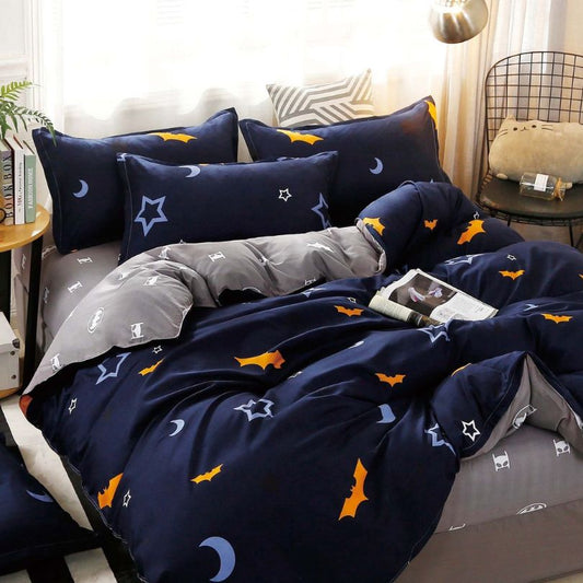 Set lenjerie de pat bumbac satinat 4 piese – Design rafinat și textura delicata, Cod 0893-S