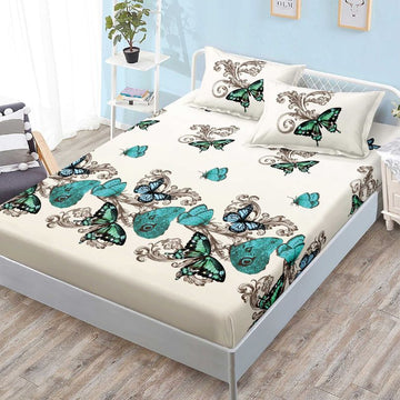 Husa de Pat din Bumbac Finet – Set 3 Piese pentru Confort si Eleganta | COD 1108-S