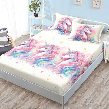 Husa de Pat din Bumbac Finet – Set 3 Piese pentru Confort si Eleganta | COD 1110-S