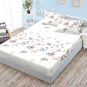 Husa de Pat din Bumbac Finet – Set 3 Piese pentru Confort si Eleganta | COD 1111-S