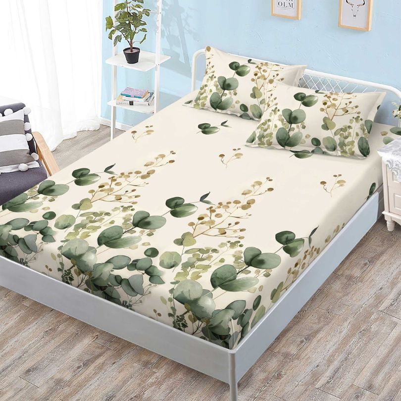 Husa de Pat din Bumbac Finet – Set 3 Piese pentru Confort si Eleganta | COD 1117-S