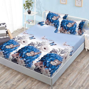 Husa de Pat din Bumbac Finet – Set 3 Piese pentru Confort si Eleganta | COD 1118-S