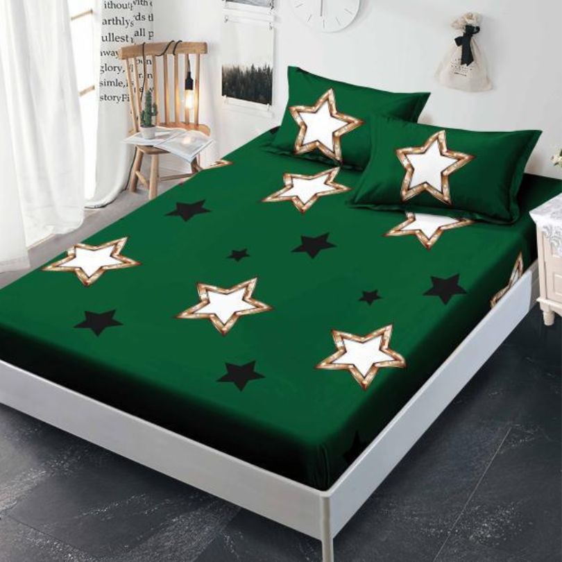 Husa de Pat din Bumbac Finet – Set 3 Piese pentru Confort si Eleganta | COD 1069-S