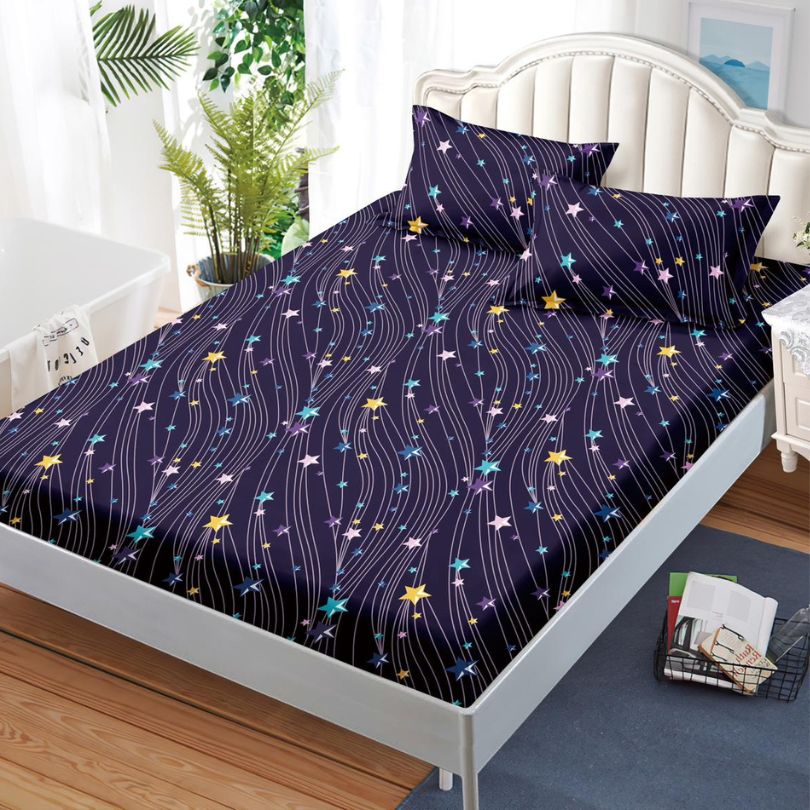 Husa de Pat din Bumbac Finet – Set 3 Piese pentru Confort si Eleganta | COD 1129-S