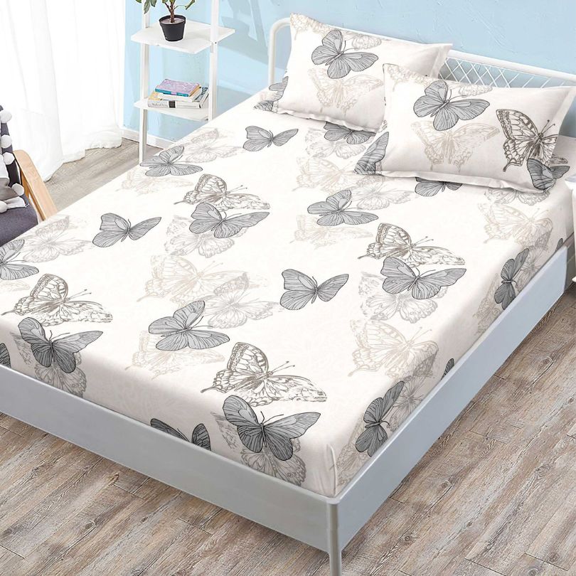 Husa de Pat din Bumbac Finet – Set 3 Piese pentru Confort si Eleganta | COD 1134-S