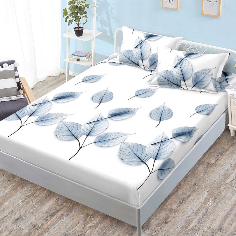 Husa de Pat din Bumbac Finet – Set 3 Piese pentru Confort si Eleganta | COD 1137-S