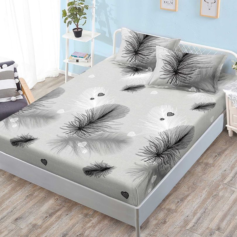 Husa de Pat din Bumbac Finet – Set 3 Piese pentru Confort si Eleganta | COD 1139-S