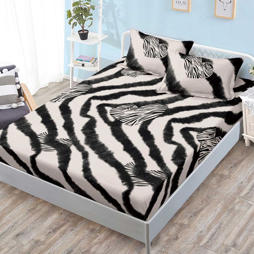 Husa de Pat din Bumbac Finet – Set 3 Piese pentru Confort si Eleganta | COD 1142-S