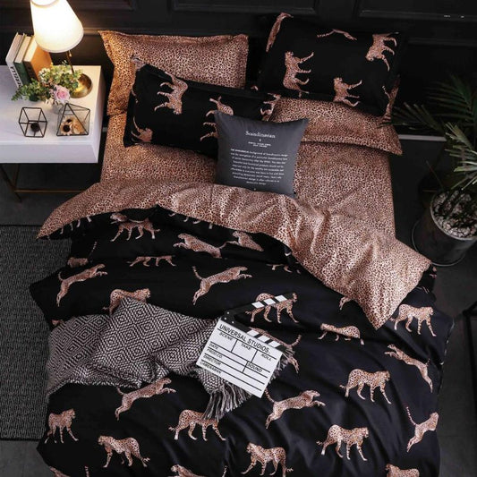 Set lenjerie de pat bumbac satinat 4 piese – Design rafinat și textura delicata, Cod 0897-S