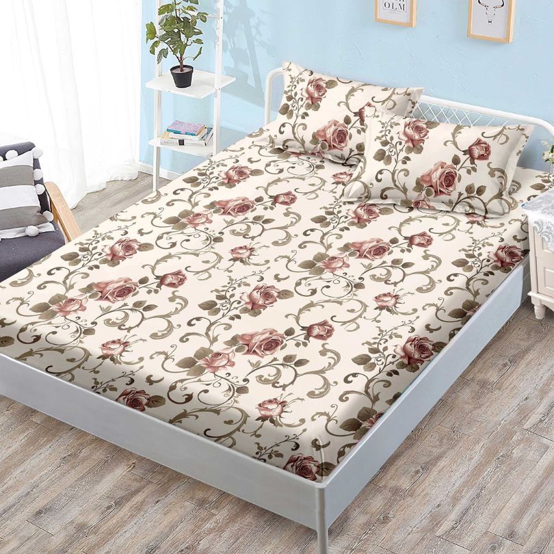 Husa de Pat din Bumbac Finet – Set 3 Piese pentru Confort si Eleganta | COD 1149-S