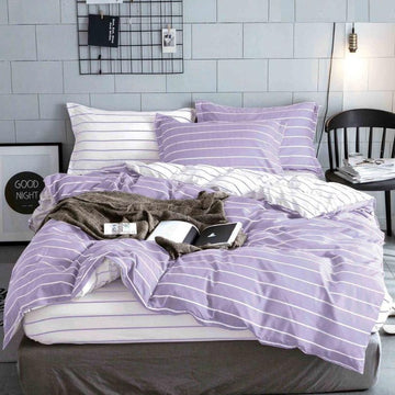 Lenjerie de Pat Bumbac Satinat cu Elastic – 4 Piese | Confort si Eleganta | COD 1247 - S