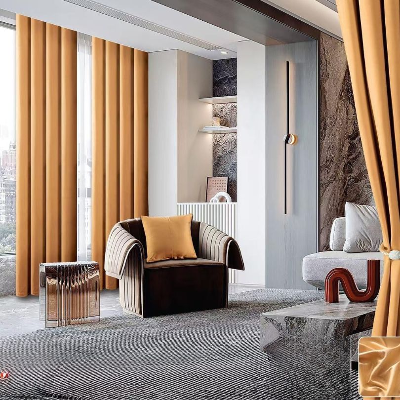 Draperie Tricot Uni – Set 3 Piese cu Accesoriu Magnetic si Fata de Perna CADOU | COD 0153-CF