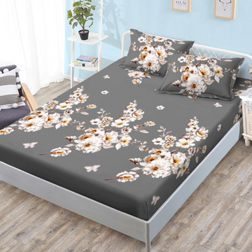 Husa de Pat din Bumbac Finet – Set 3 Piese pentru Confort si Eleganta | COD 0595-S