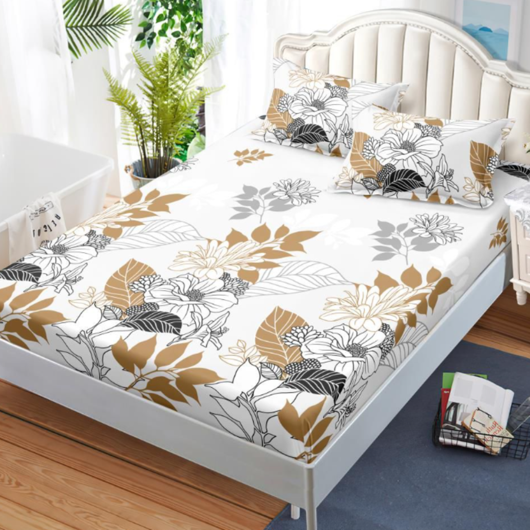 Husa de Pat din Bumbac Finet – Set 3 Piese pentru Confort si Eleganta | COD 0602-S