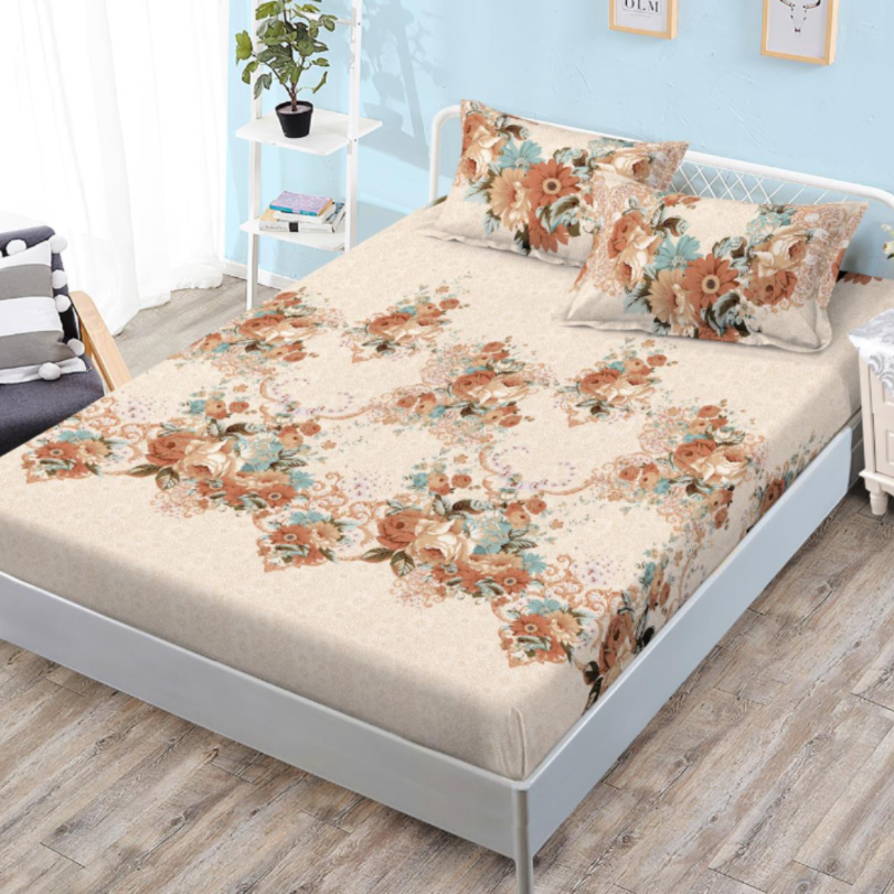 Husa de Pat din Bumbac Finet – Set 3 Piese pentru Confort si Eleganta | COD 0615-S