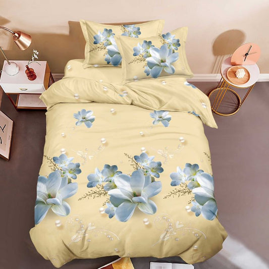 Lenjerie de Pat 1 Persoana din Bumbac Satinat 3D – 4 Piese | Confort si Eleganta Moderna | COD 0767-S