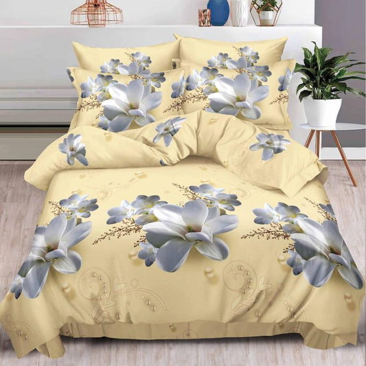 Lenjerie de Pat 3D – 6 Piese din Bumbac Satinat | Culori Vibrante, Confort Premium, Design Modern | COD 1394-S