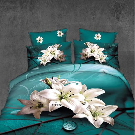 Lenjerie de Pat 3D – 6 Piese din Bumbac Satinat | Culori Vibrante, Confort Premium, Design Modern | COD 1397-S