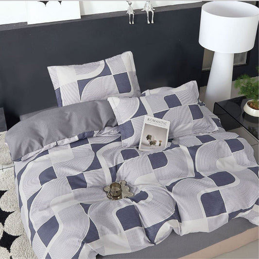 Lenjerie de Pat Bumbac Finet 1 Persoana – 4 Piese. Confort Premium & Design Modern | COD 0675-S