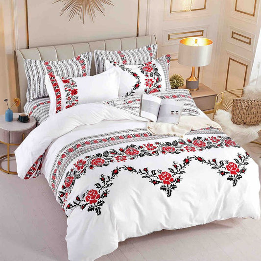 Lenjerie de Pat Bumbac Finet 4 Piese – Confort Premium si Design Modern | COD 0193-J