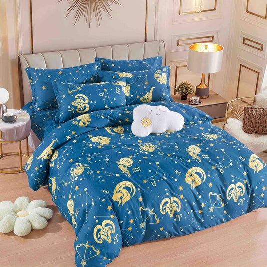 Lenjerie de Pat Bumbac Finet 4 Piese – Confort Premium si Design Modern | COD 0199-J