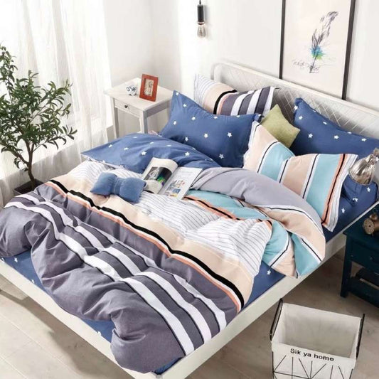 Lenjerie de Pat Bumbac Finet 4 Piese – Confort Premium si Design Modern | COD 1467-J