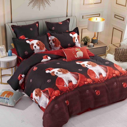 Lenjerie de Pat Bumbac Finet Craciun – 6 Piese | Eleganta, Confort si Durabilitate | COD 1632-J