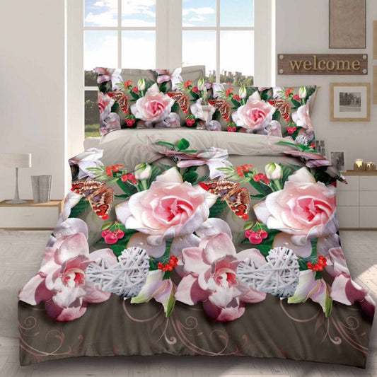 Lenjerie de Pat Bumbac Satinat 3D – 4 Piese | Confort Premium si Design Modern | COD 0629-S