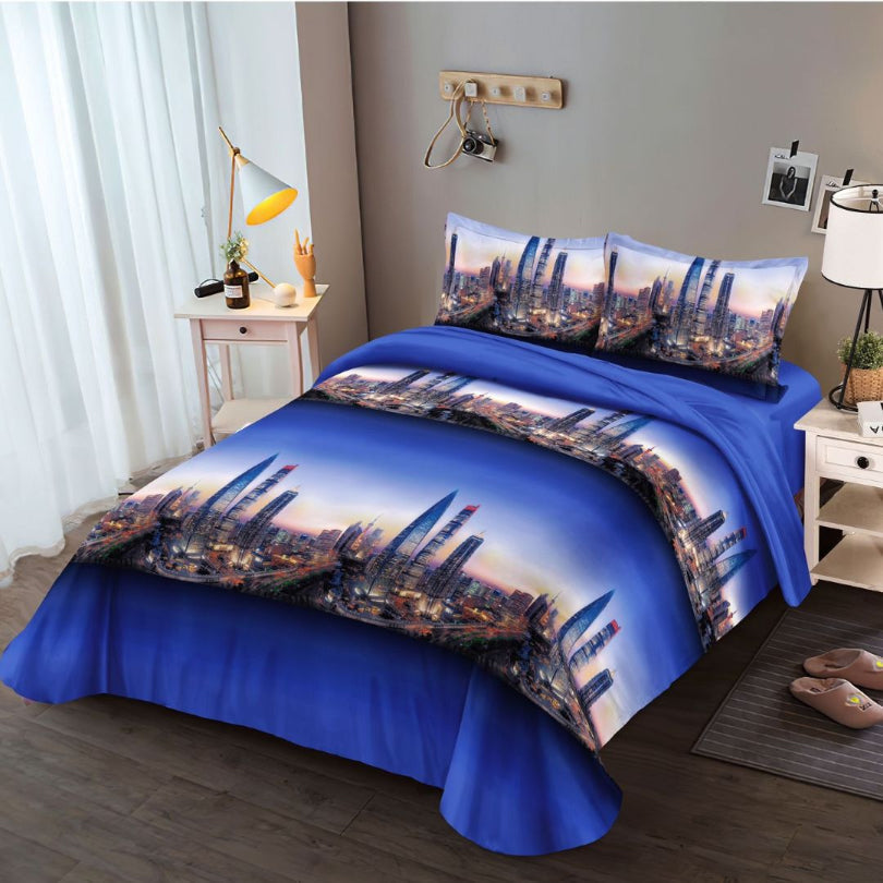 Lenjerie de Pat Bumbac Satinat 3D – 4 Piese | Confort Premium si Design Modern | COD 0644-S