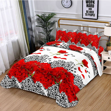 Lenjerie de Pat Bumbac Satinat 3D – 4 Piese | Confort Premium si Design Modern | COD 0653-S