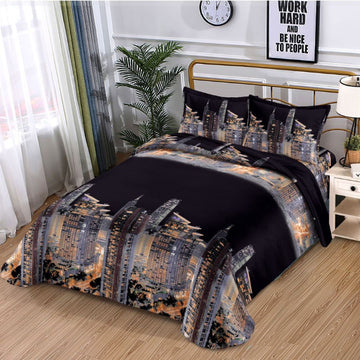 Lenjerie de Pat Bumbac Satinat 3D – 4 Piese | Confort Premium si Design Modern | COD 0654-S