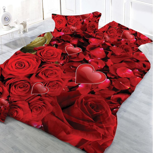 Lenjerie de Pat Bumbac Satinat 3D – 4 Piese | Confort Premium si Design Modern | COD 0676-S