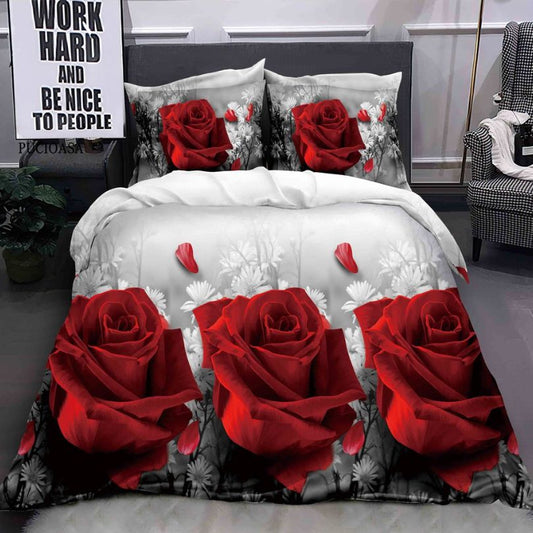 Lenjerie de Pat Bumbac Satinat 3D – 4 Piese | Confort Premium si Design Modern | COD 1331-S