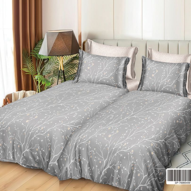Lenjerie de Pat Bumbac Satinat 7 Piese – Finisaj Lucios, Confort și Eleganță Premium | COD 1342-S
