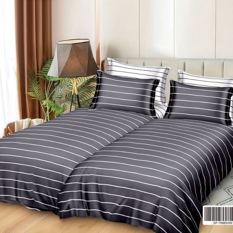 Lenjerie de Pat Bumbac Satinat 7 Piese – Finisaj Lucios, Confort și Eleganță Premium | COD 1344-S